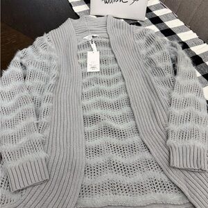 Candie's Light Gray Open-Front Cardigan